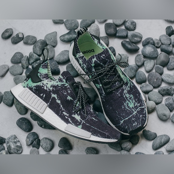 Fair Men’s Size 8 (Euro Sz 41.5) Adidas NMD R1 Sneakers Marble Aero Green/White - Picture 6 of 15